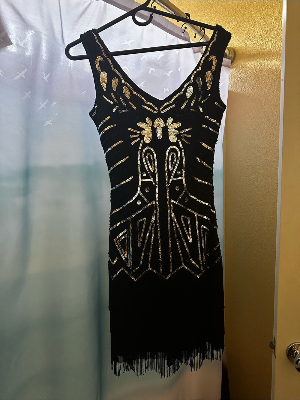 Black 1920’s Art Deco Flapper Dress - Elegant Evening Dress